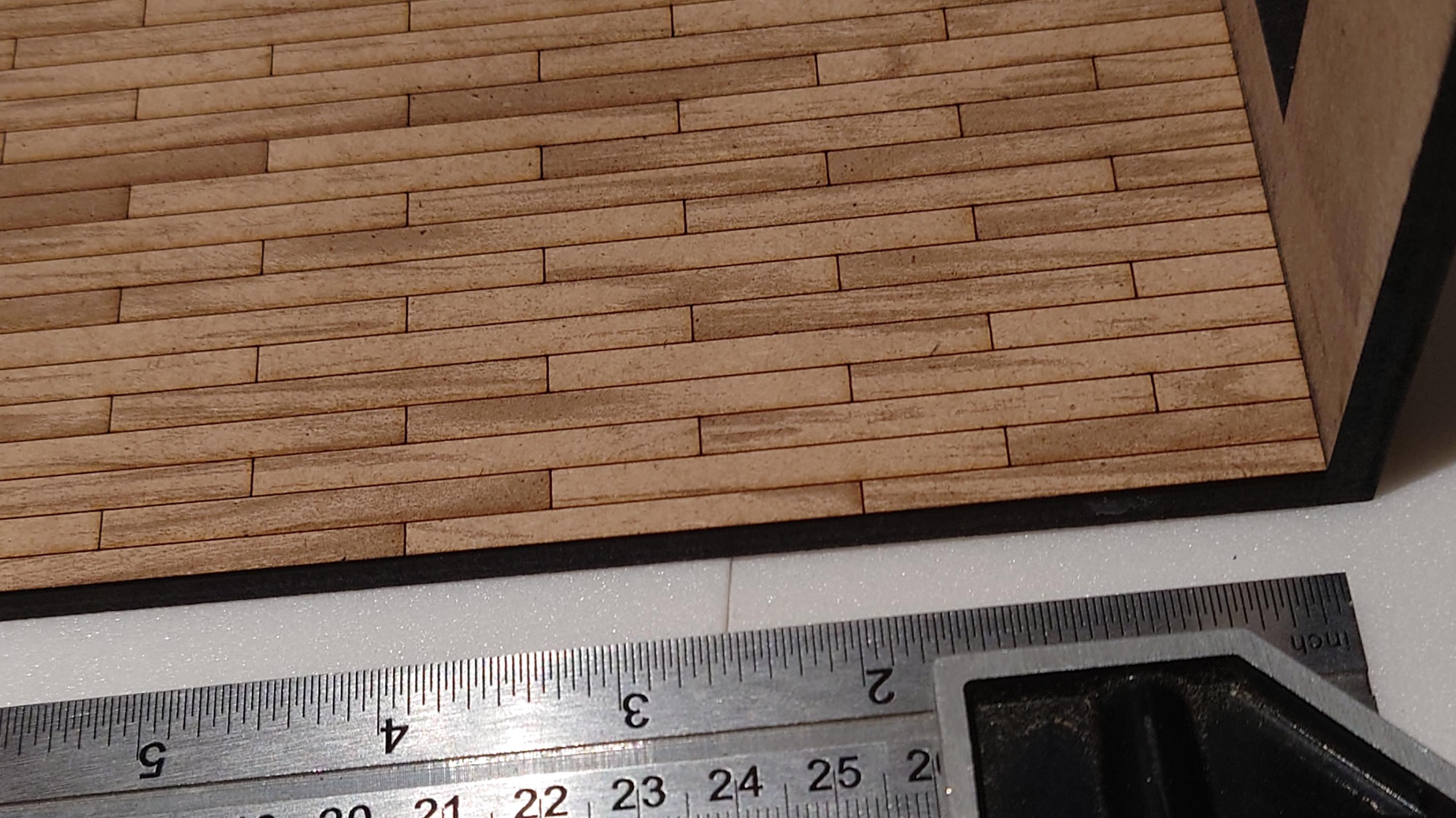 dolls house parquet wooden flooring floorboards custom sizes 1/24th scale