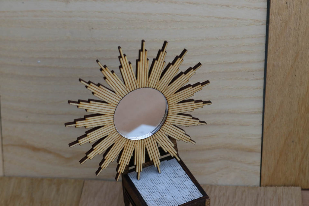 Art Deco Sunburst Dollhouse Mirror: 1/12 Scale Miniature