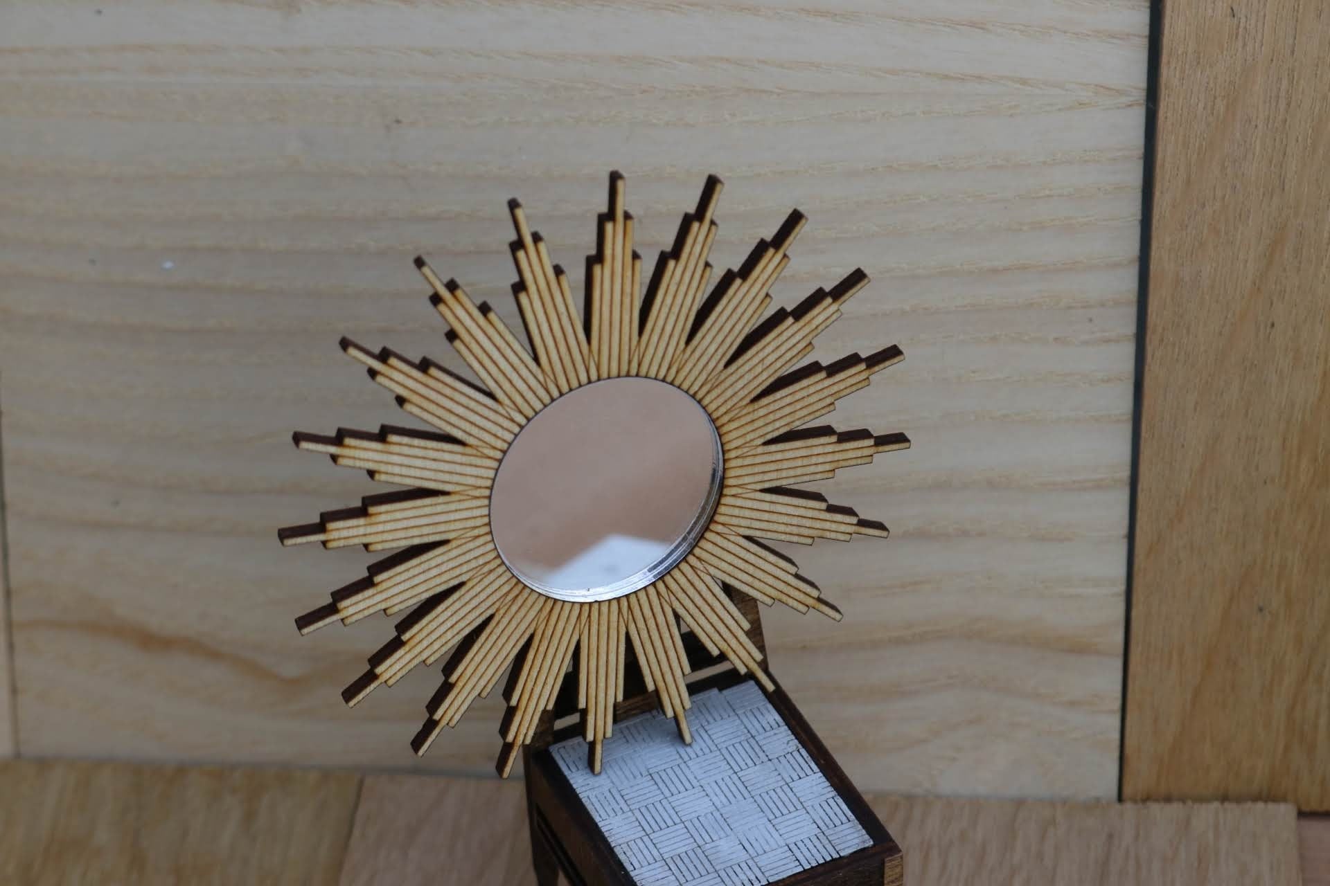 Art Deco Sunburst Dollhouse Mirror: 1/12 Scale Miniature