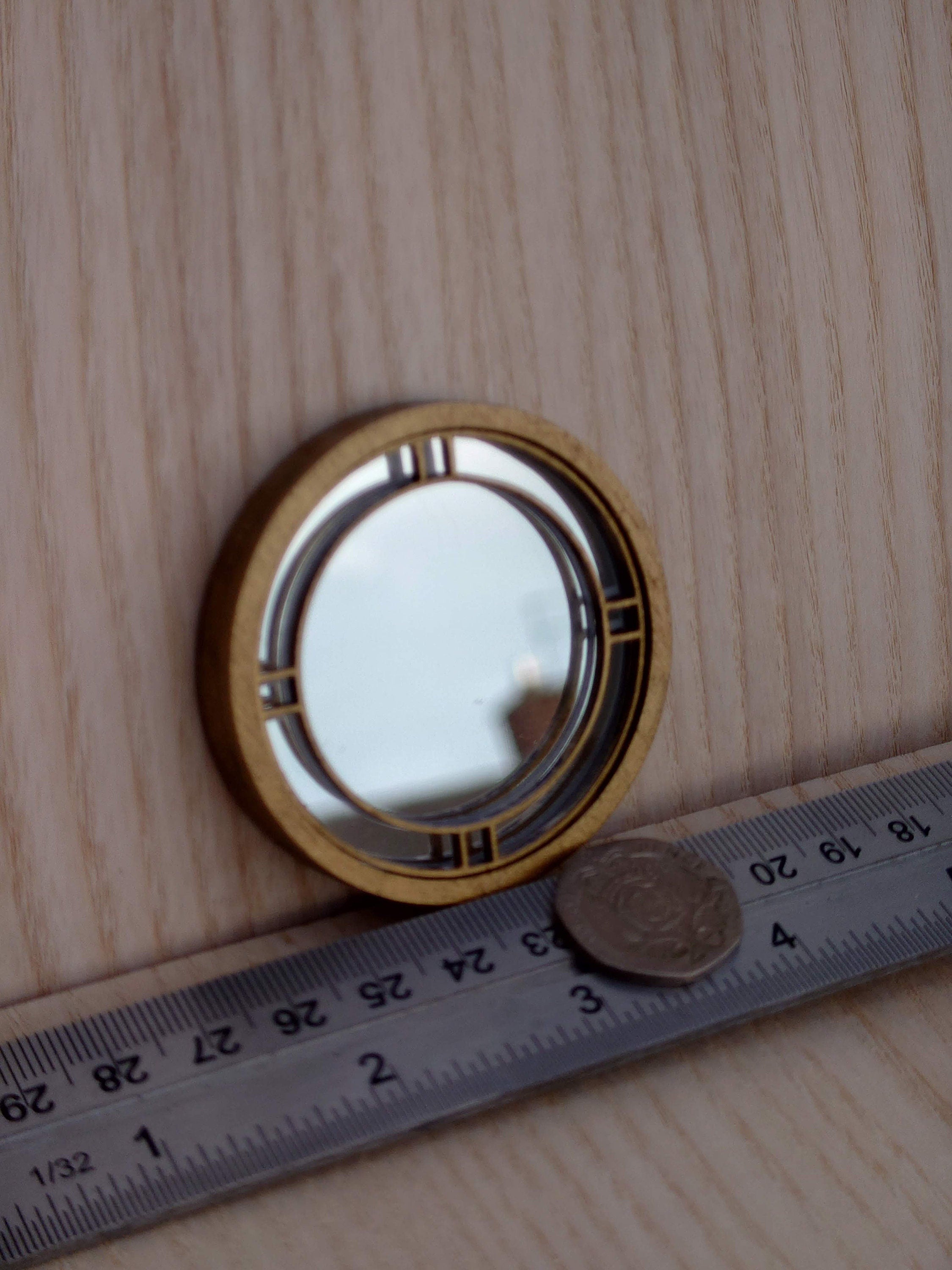 Art Deco Dollhouse Mirror: 1/12 Scale Circular Mirror