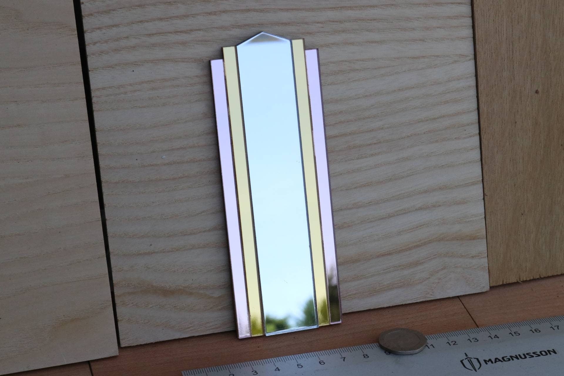 Art Deco Dollhouse Mirror: 1/12 Scale, Gold & Rose Gold