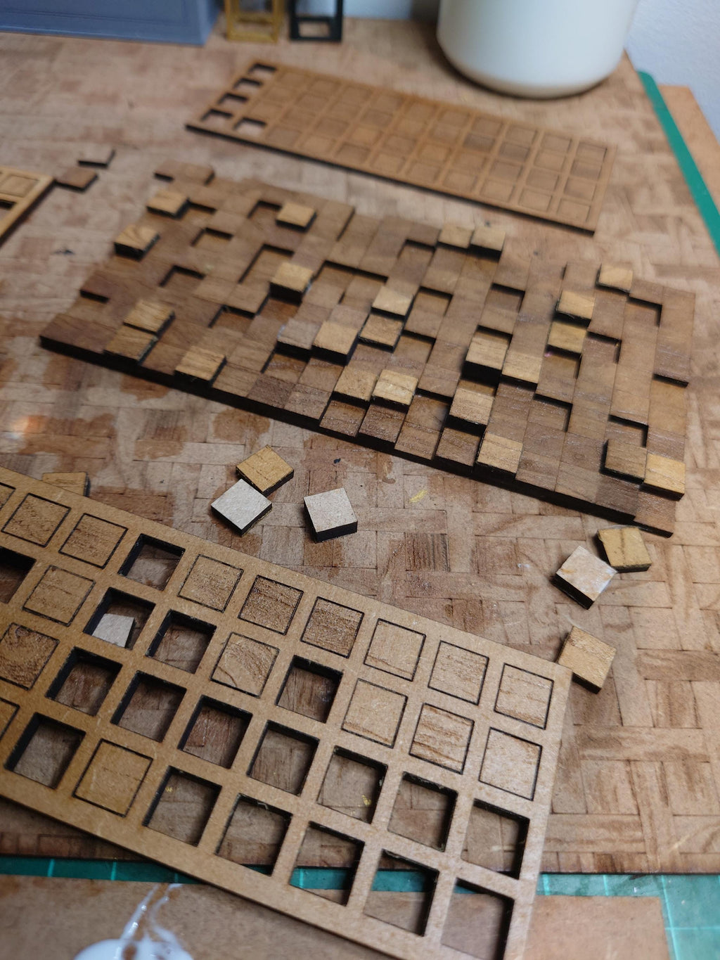 1/12 Scale Wood Block Mosaic Wall Art Kit