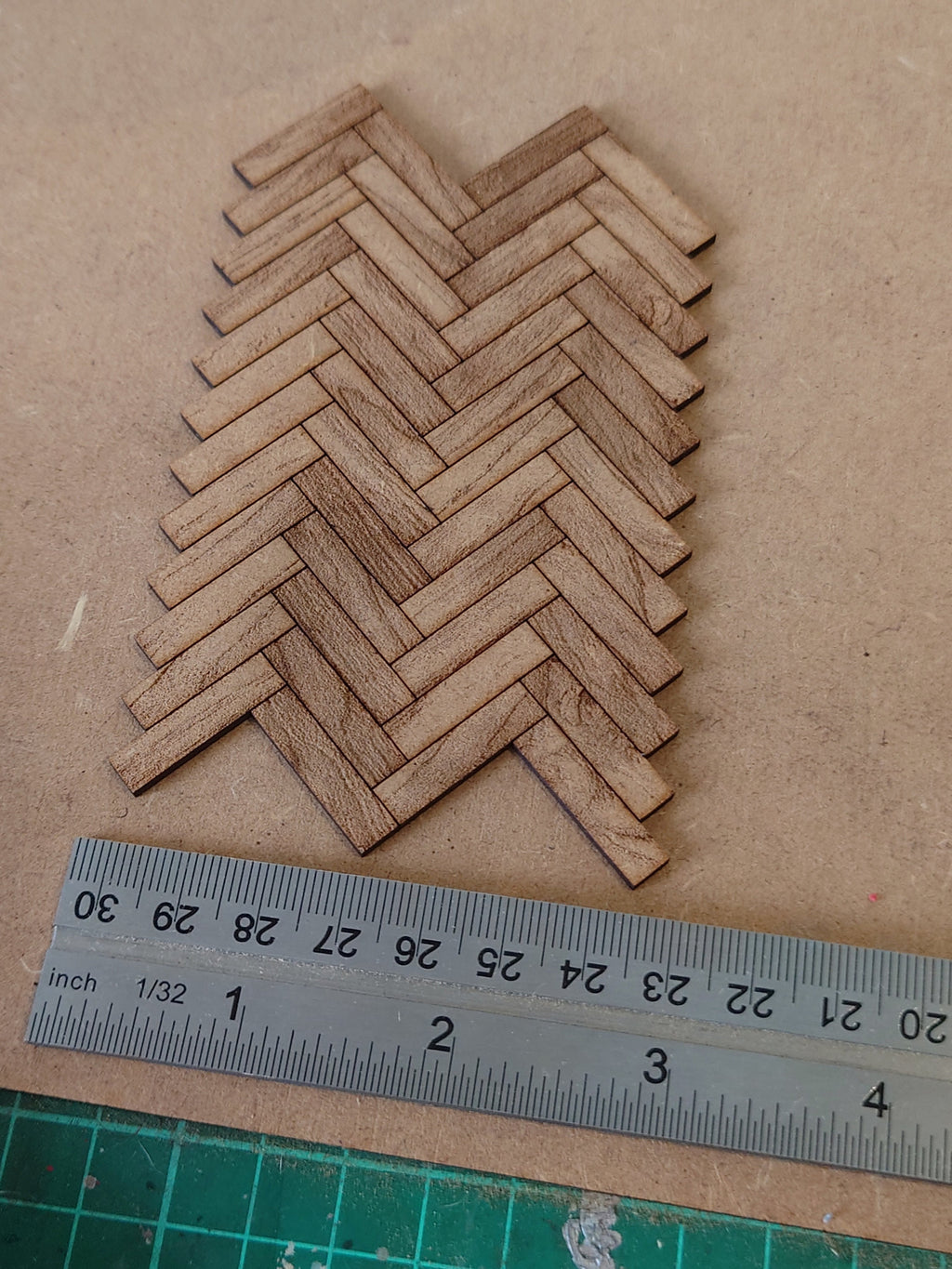 dolls house parquet wooden flooring herringbone tiles kit 1/12th scale