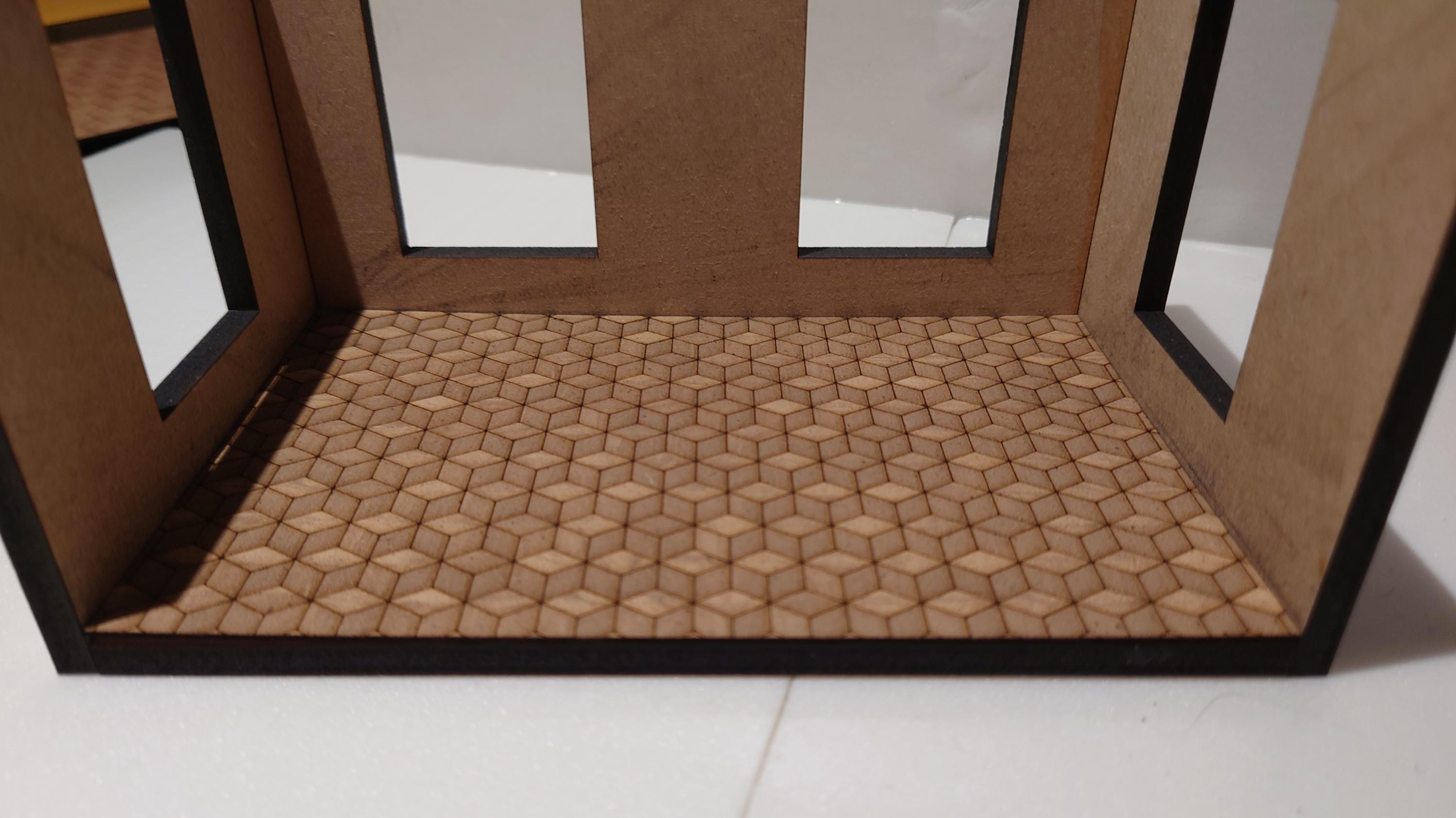 dolls house parquet wooden flooring cube custom sizes 1/24th scale
