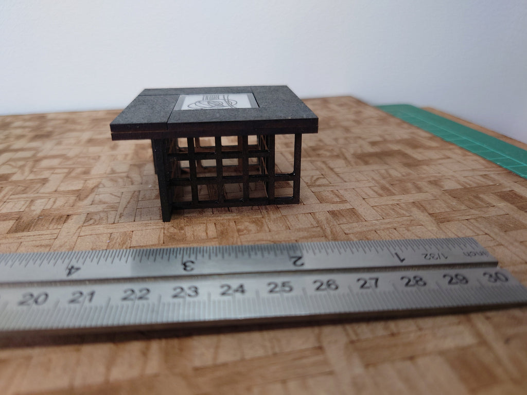1:16 Scale Art Nouveau Dollhouse Coffee Table Kit – Mirrored Centrepiece
