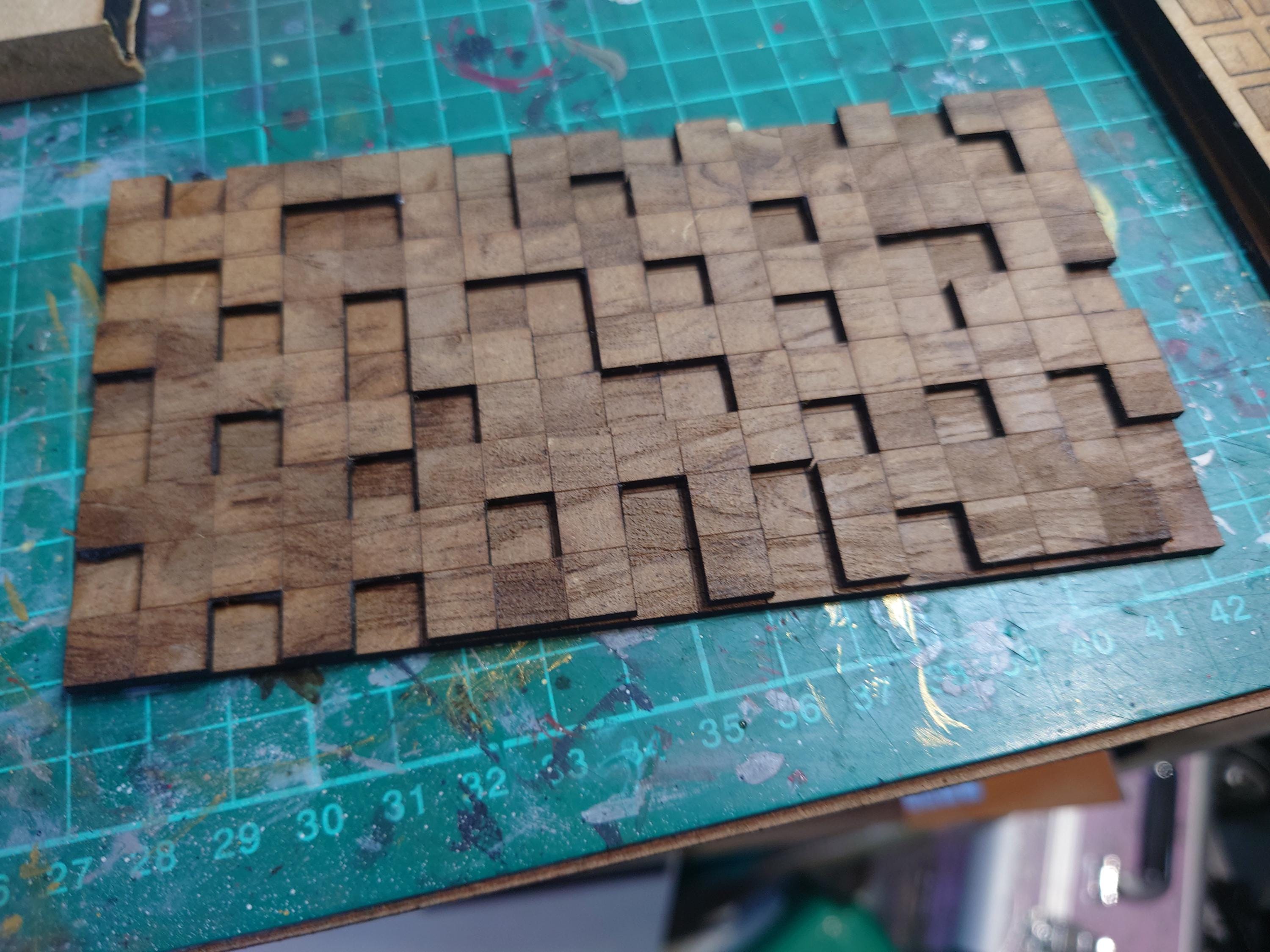1/12 Scale Wood Block Mosaic Wall Art Kit