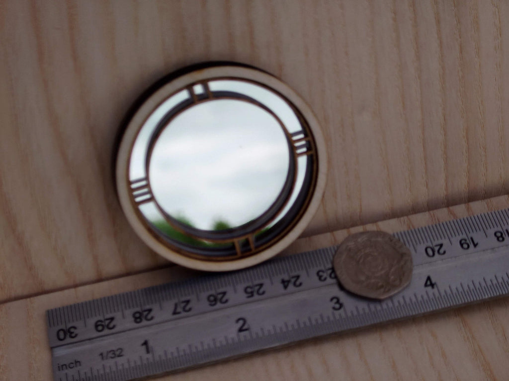 Art Deco Dollhouse Mirror: 1/12 Scale Circular Mirror