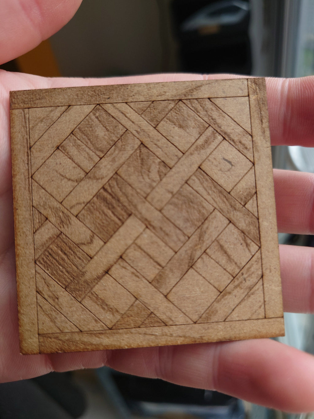 dolls house Versailles parquet wooden flooring tiles 2.5inch 1/12th scale