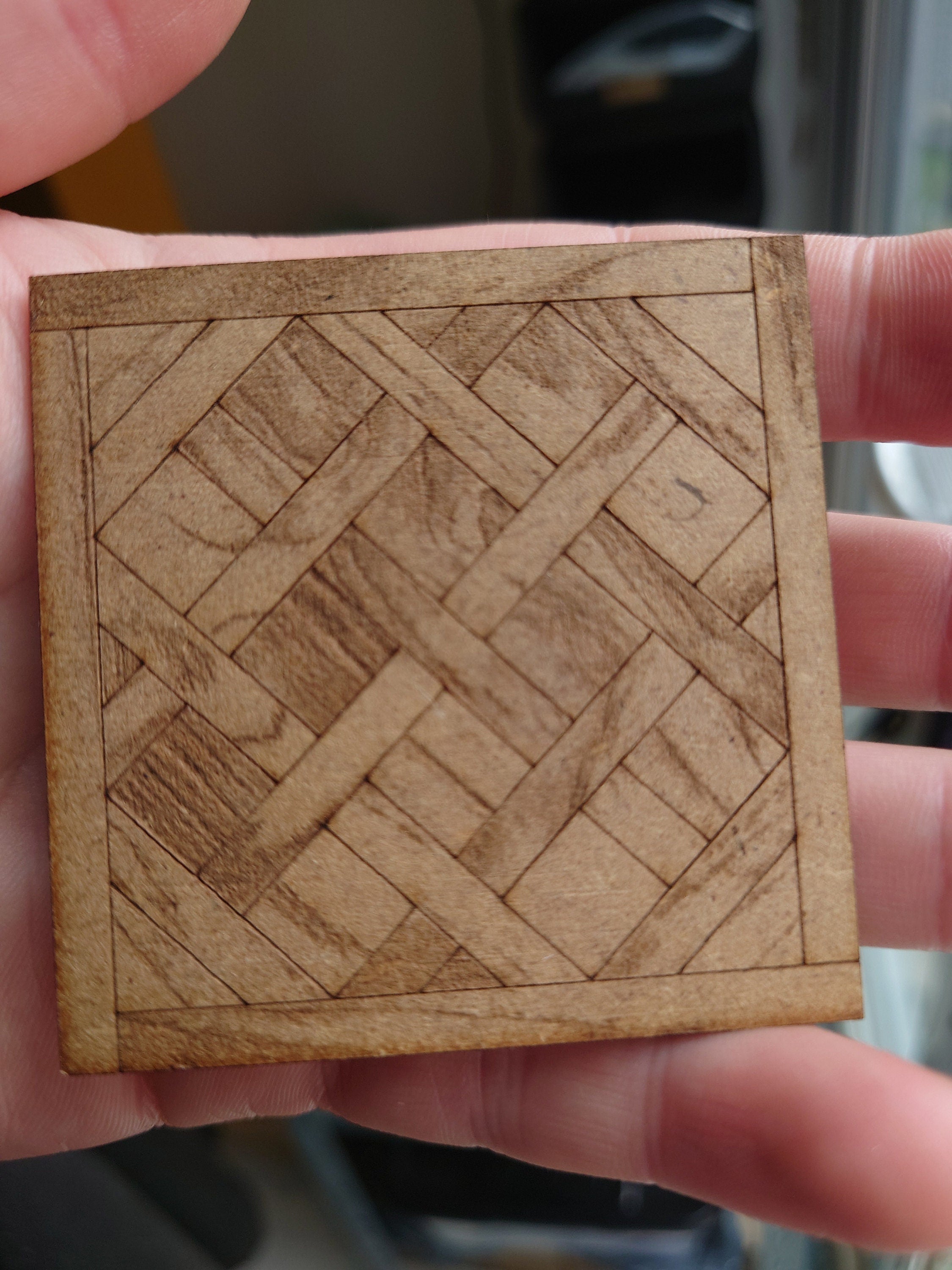 dolls house Versailles parquet wooden flooring tiles 2.5inch 1/12th scale