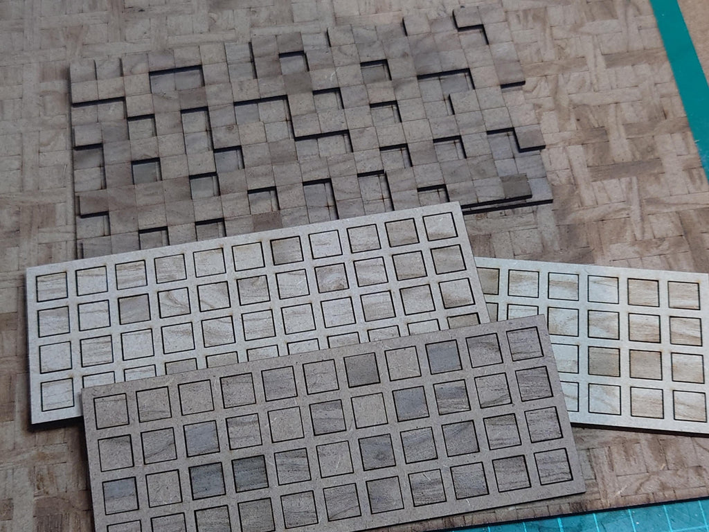 1/12 Scale Wood Block Mosaic Wall Art Kit