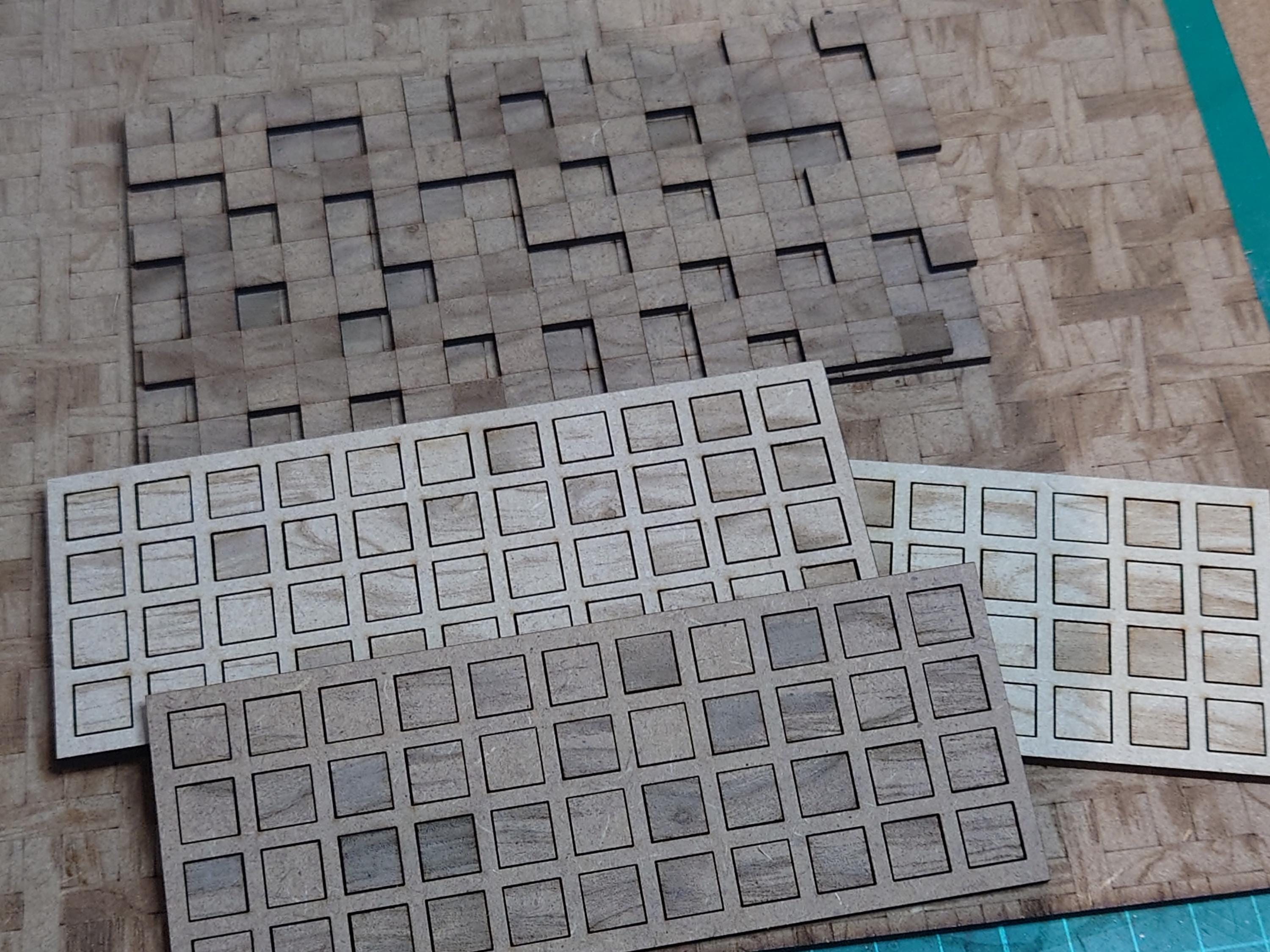 1/12 Scale Wood Block Mosaic Wall Art Kit