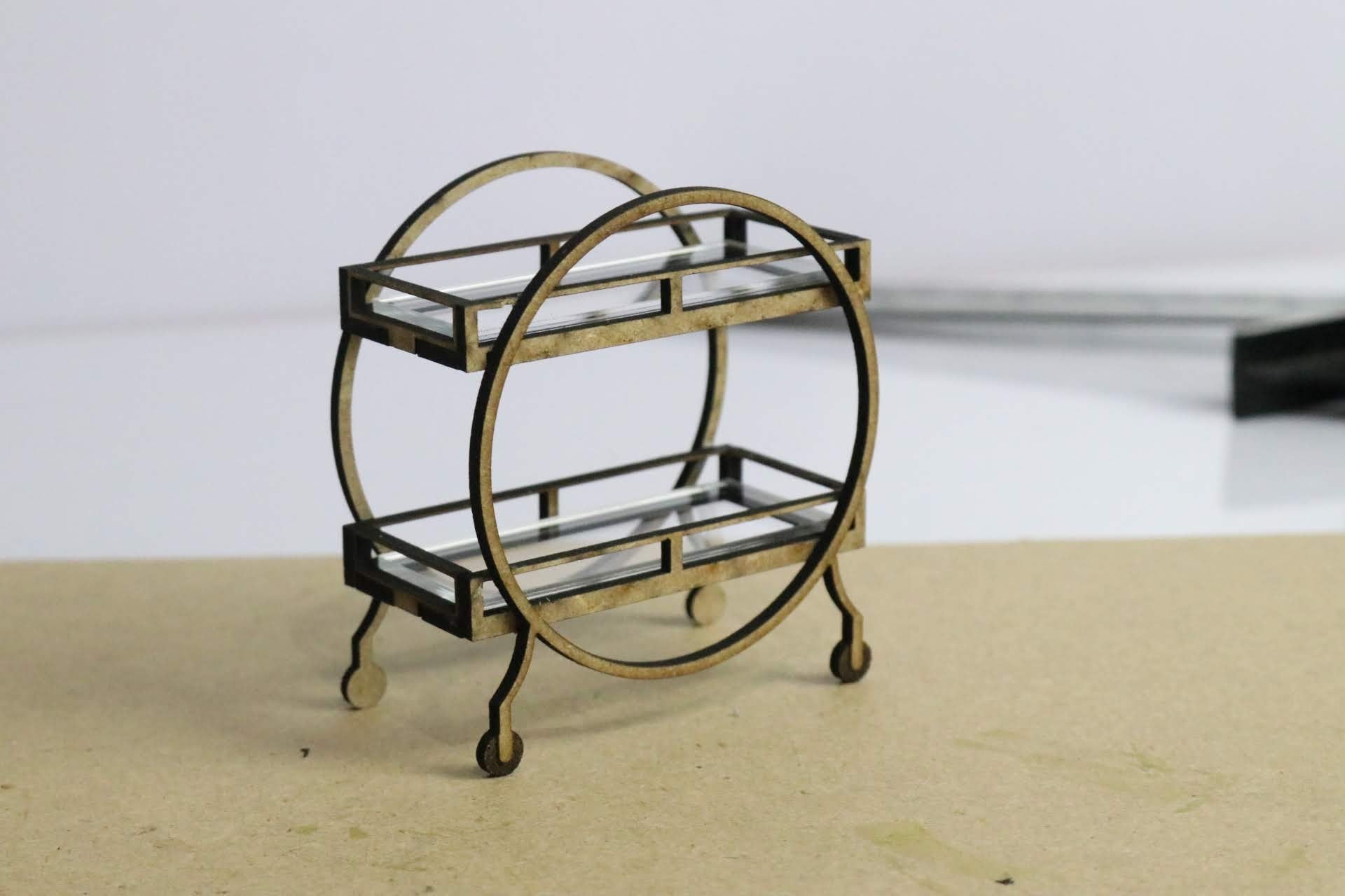 Dollhouse Art Deco Drinks Trolley Kit 1:12 Scale