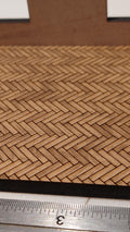 dolls house parquet wooden flooring herringbone custom sizes 1/24th scale