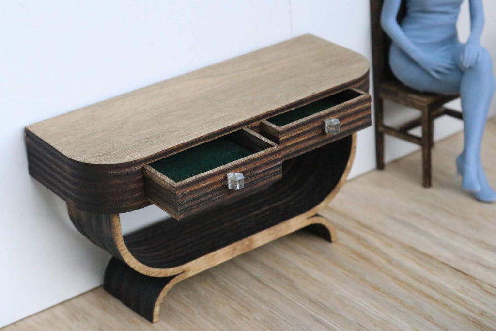 1/12 Scale Art Deco Dollhouse Console Table Kit