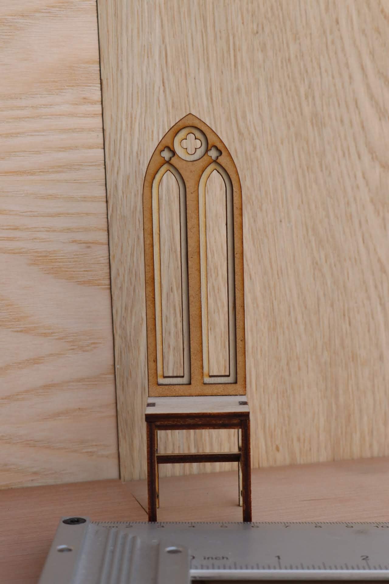Gothic Dollhouse Chair Kit: 1/12 Scale High Back Design
