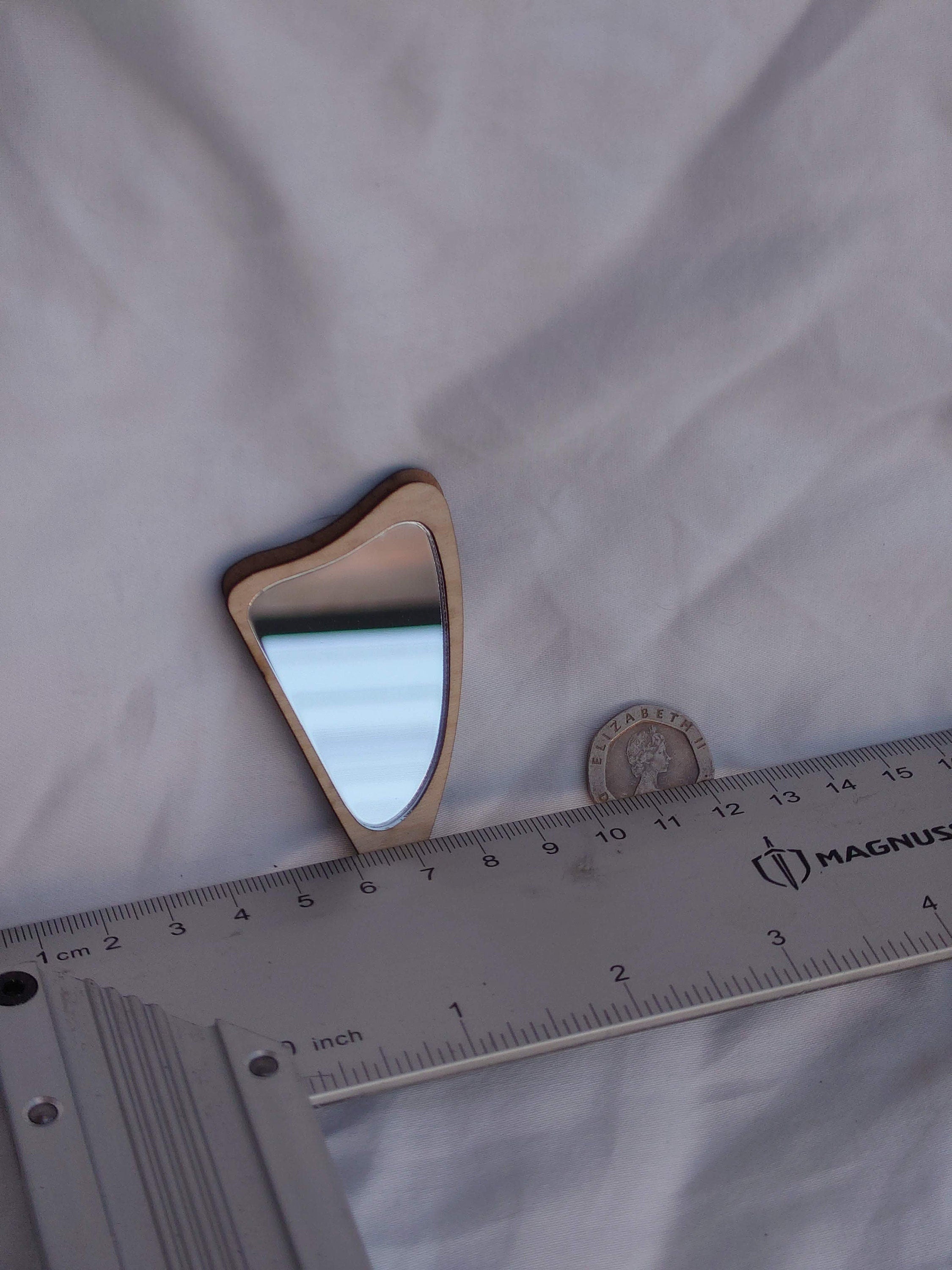 1/12 Dollhouse Art Deco Mirror: Asymmetrical Scandinavian Harp Style