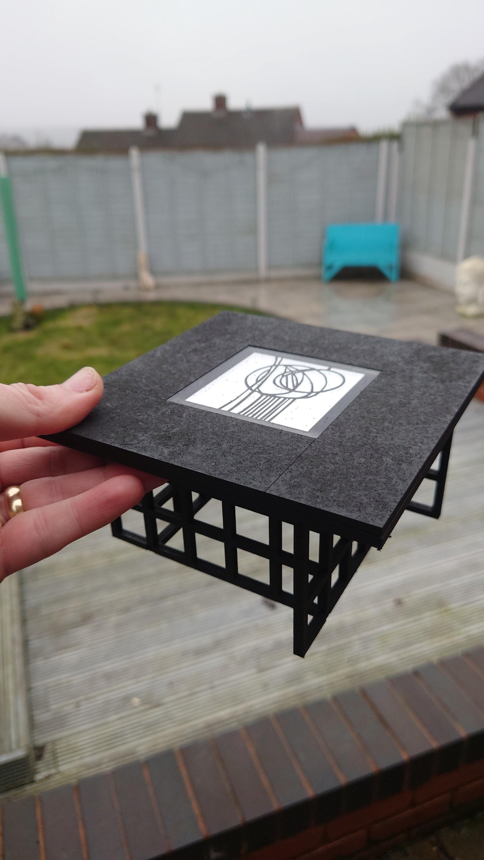 1:6 Scale Art Nouveau Dollhouse Coffee Table Kit – Mirrored Centrepiece, dollhouse miniature furniture