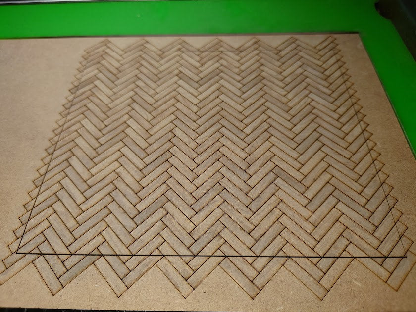 dolls house parquet wooden flooring herringbone custom sizes 1/12th scale