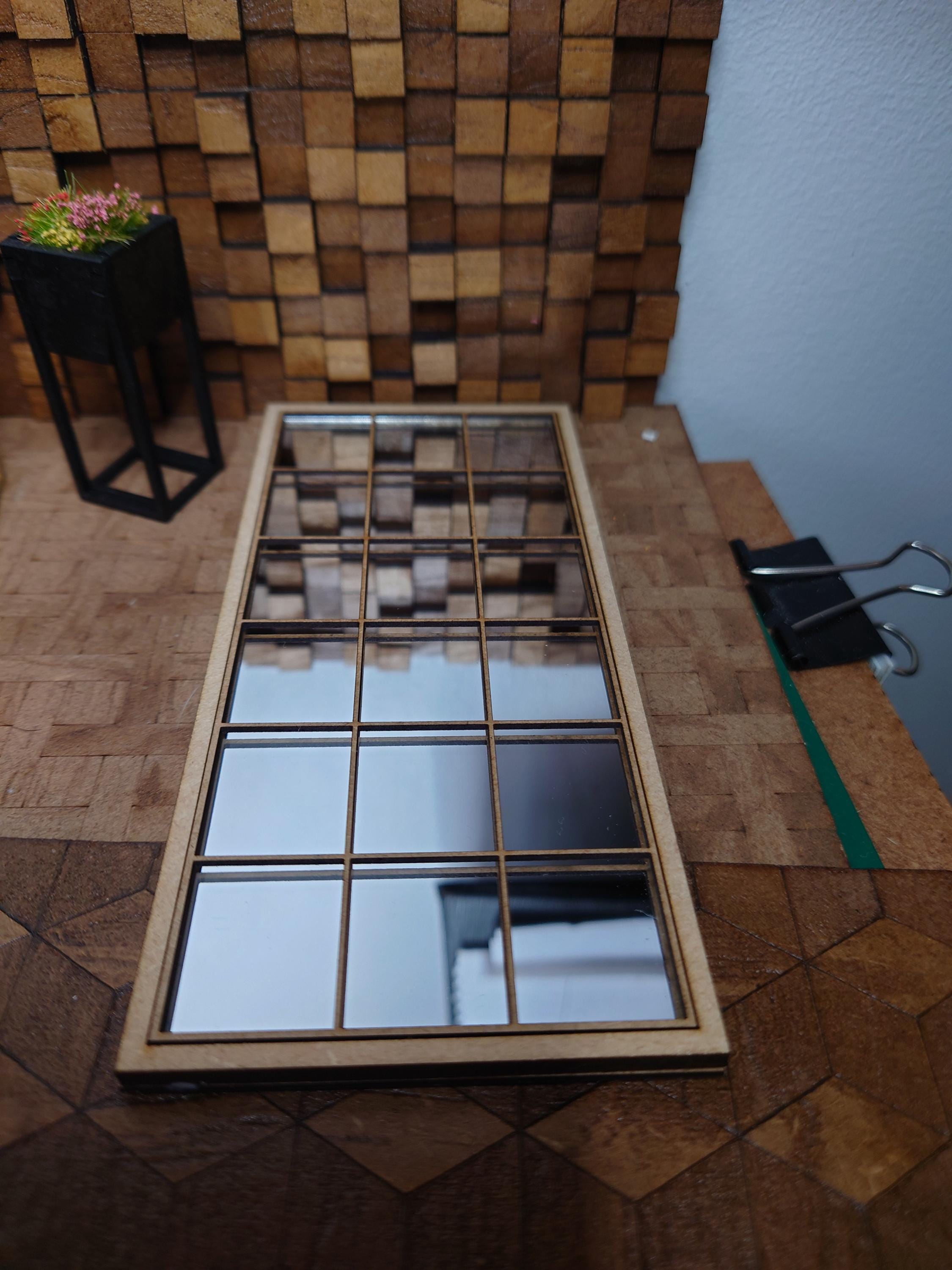 1:12 Scale Dollhouse Modern Window Mirror Kit