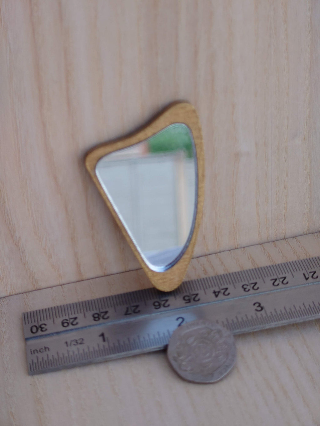 1/12 Dollhouse Art Deco Mirror: Asymmetrical Scandinavian Harp Style