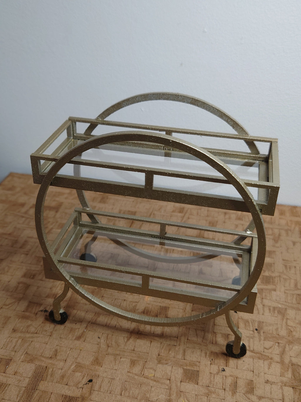 1/6 1:6 doll house Art Deco hotel style circular drinks trolley kit