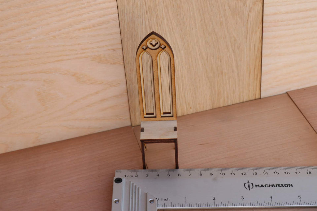Gothic Dollhouse Chair Kit: 1/12 Scale High Back Design