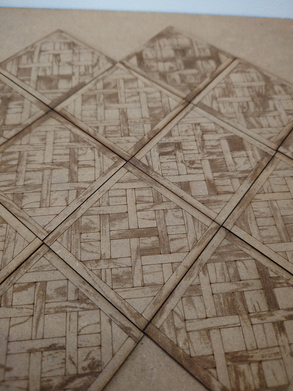 dolls house Versailles parquet wooden flooring tiles 2.5inch 1/12th scale