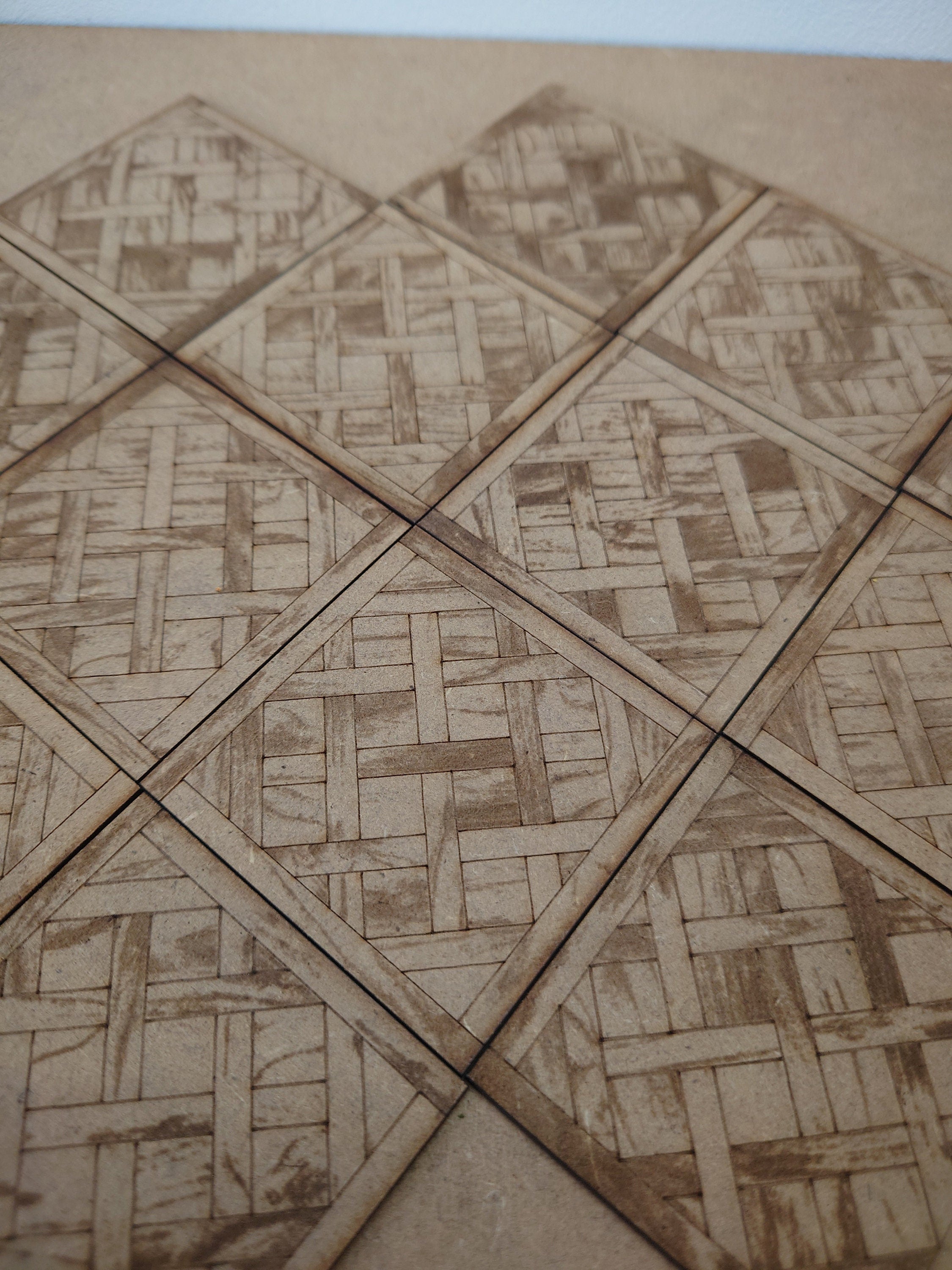 dolls house Versailles parquet wooden flooring tiles 2.5inch 1/12th scale