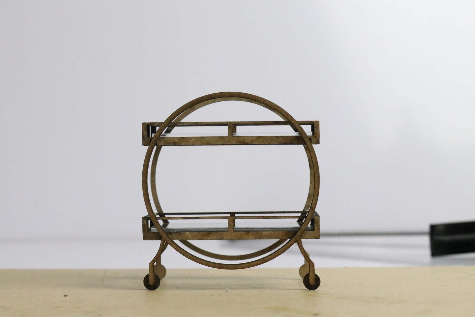 Dollhouse Art Deco Drinks Trolley Kit 1:12 Scale