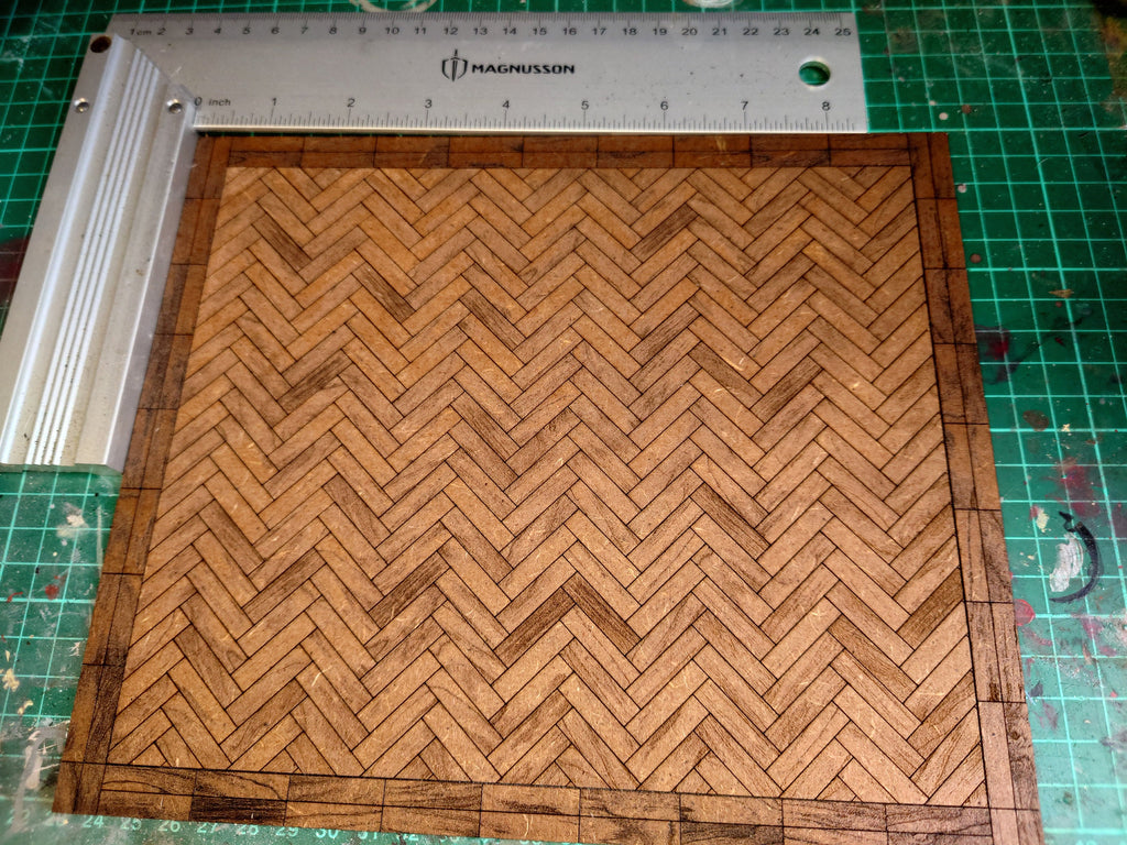 dolls house parquet wooden flooring herringbone custom sizes 1/12th scale