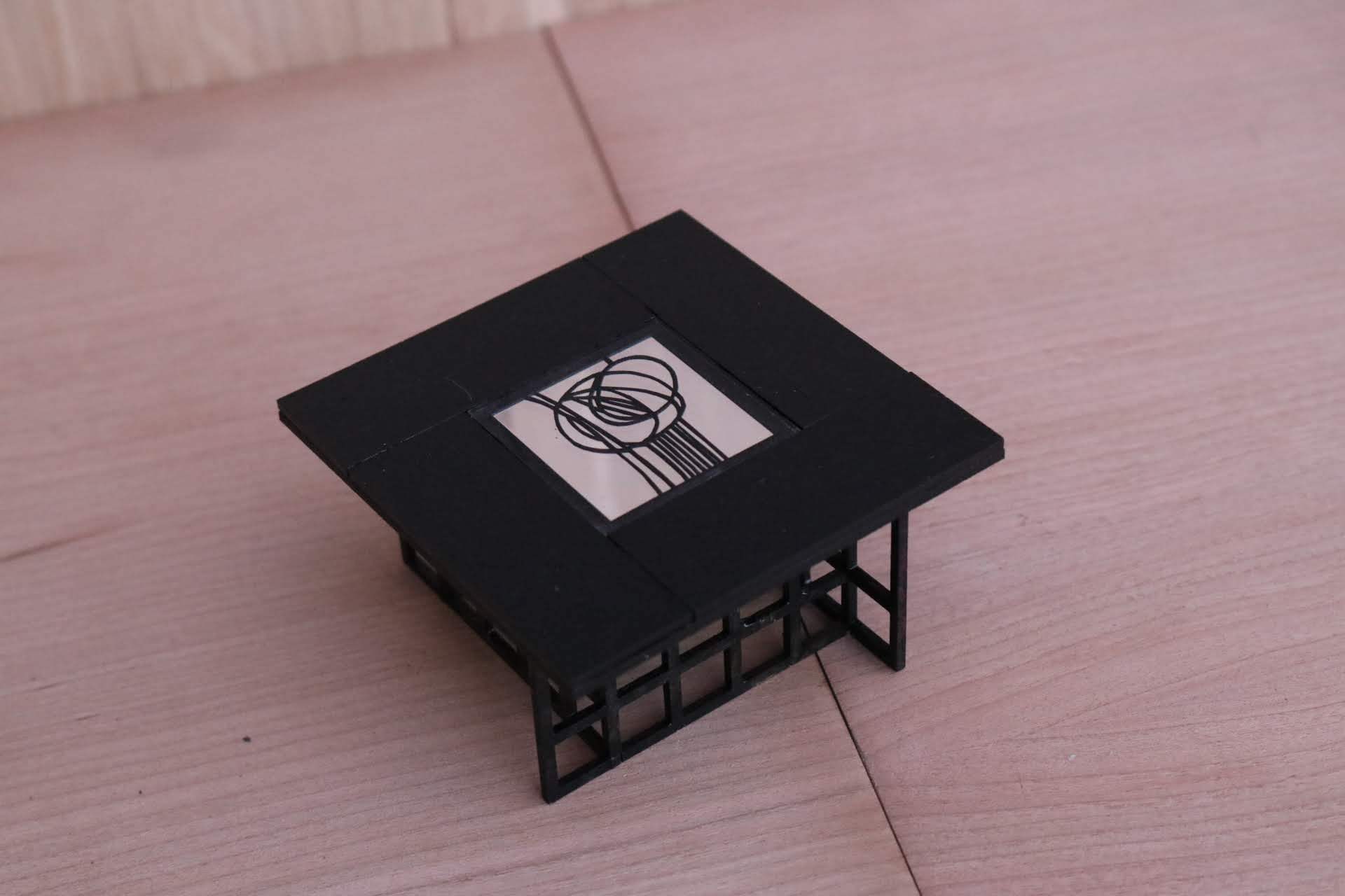 1:12 Scale Art Nouveau Dollhouse Coffee Table Kit – Mirrored Centrepiece
