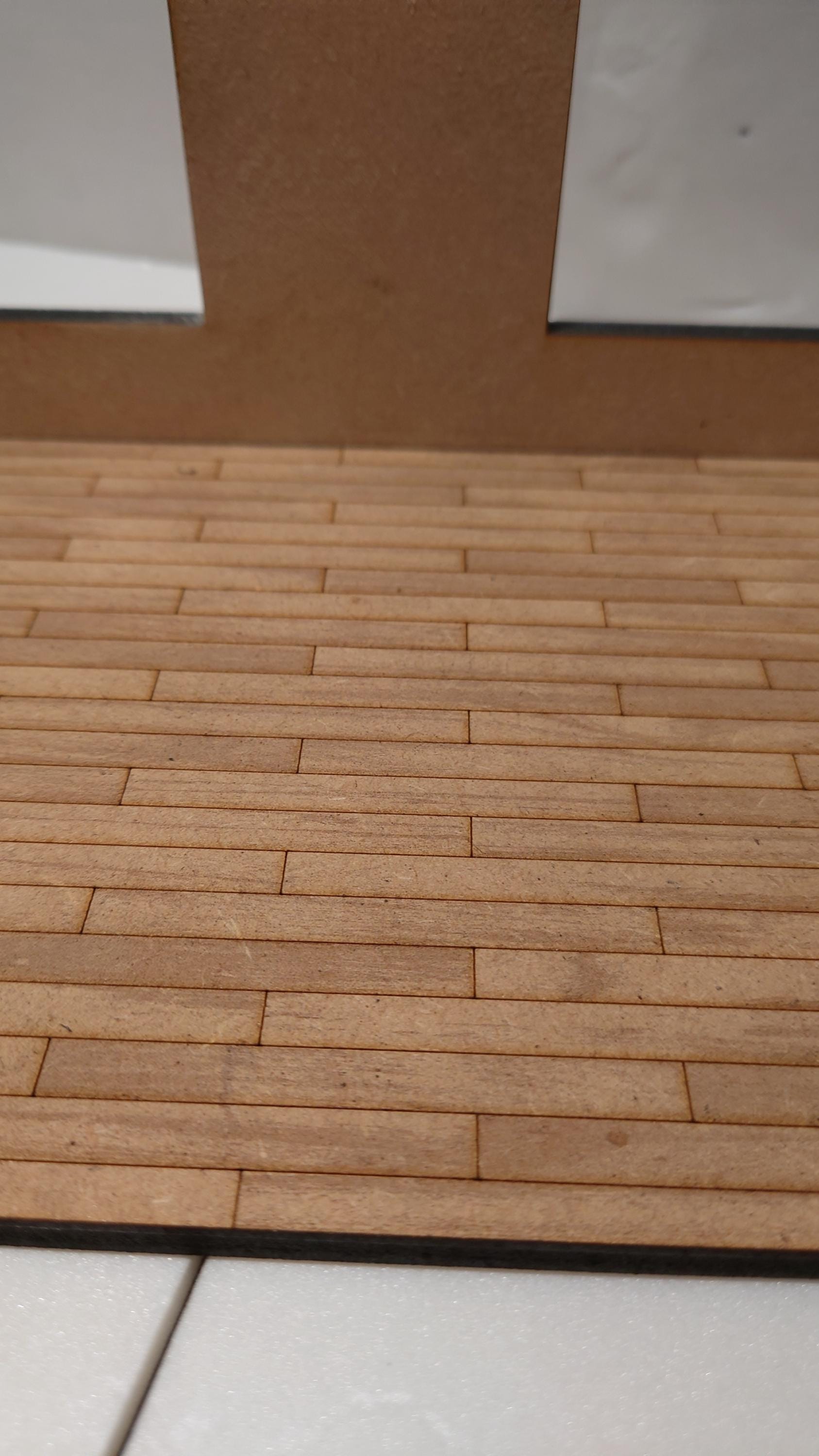 dolls house parquet wooden flooring floorboards custom sizes 1/16th scale