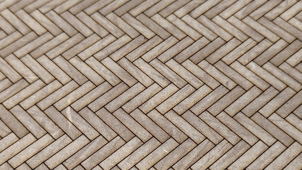 dolls house parquet wooden flooring herringbone custom sizes 1/16th scale