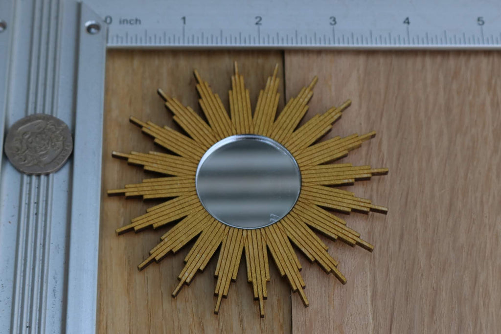 Art Deco Sunburst Dollhouse Mirror: 1/12 Scale Miniature