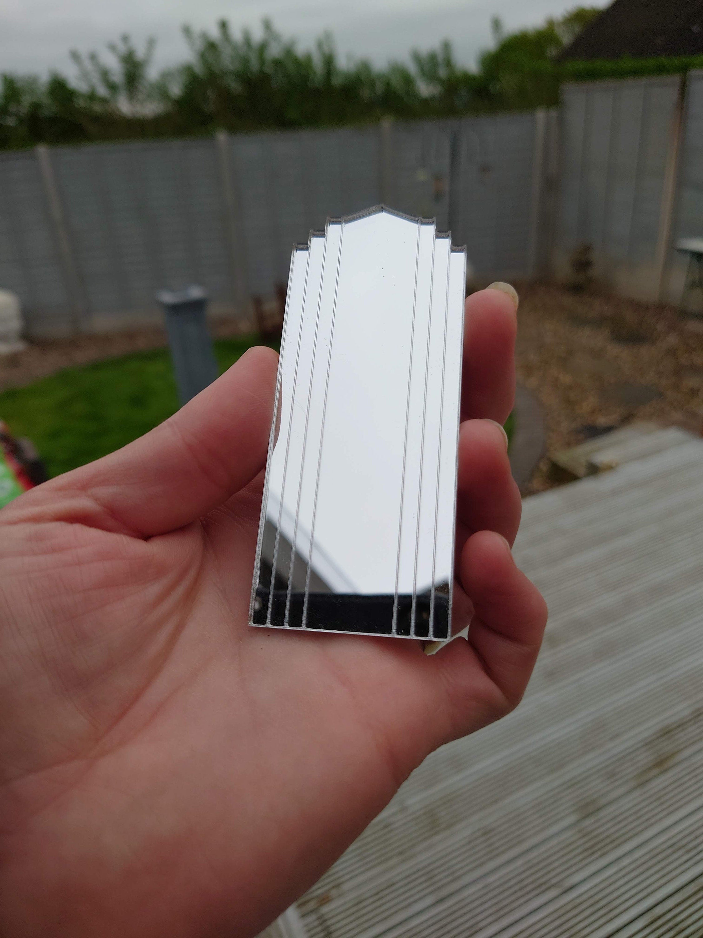 Art Deco Dollhouse Mirror: 1/16 Scale Fan Mirror