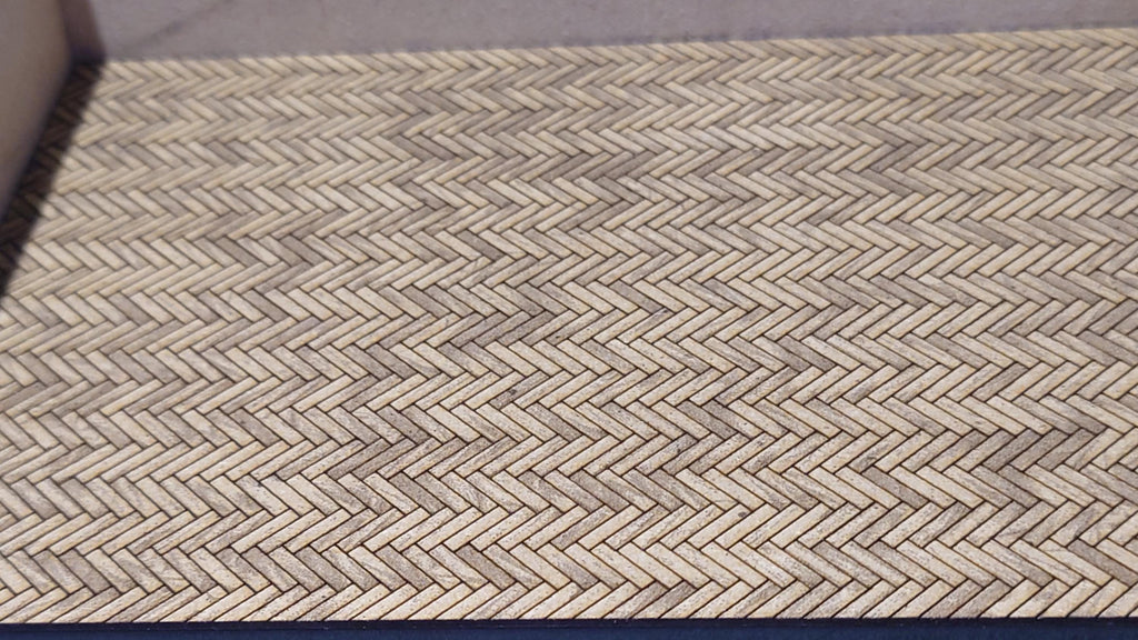 miniature flooring parquet herringbone custom sizes 1/35th scale