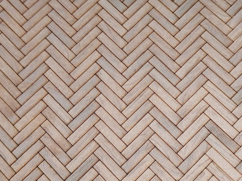 dolls house parquet wooden flooring herringbone custom sizes 1/12th scale