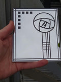1/6 1:6 doll house art nouveau Mackintosh style "rose" mirror