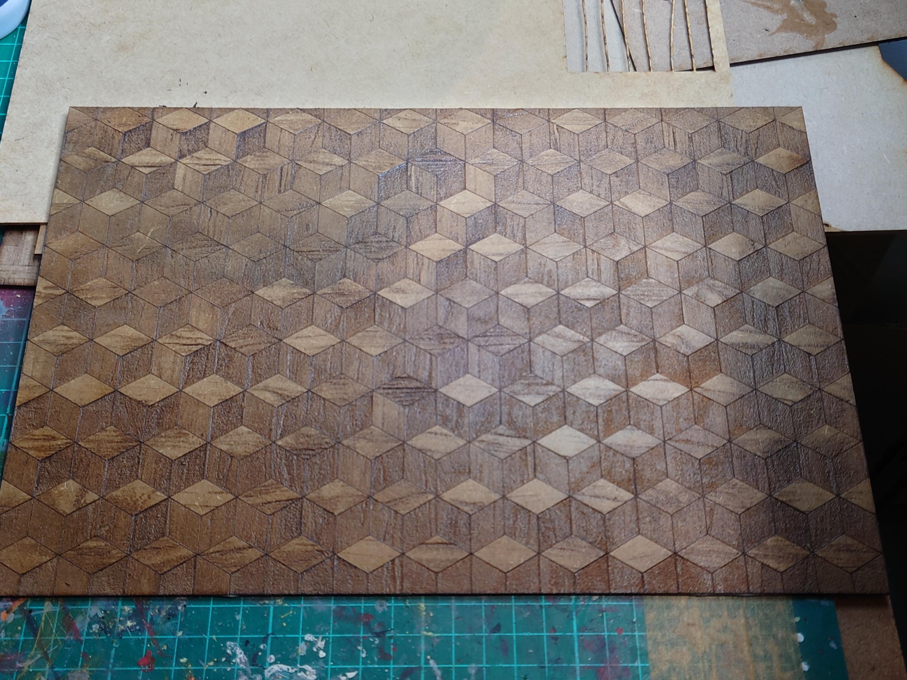dolls house parquet wooden flooring cube custom sizes 1/12th scale