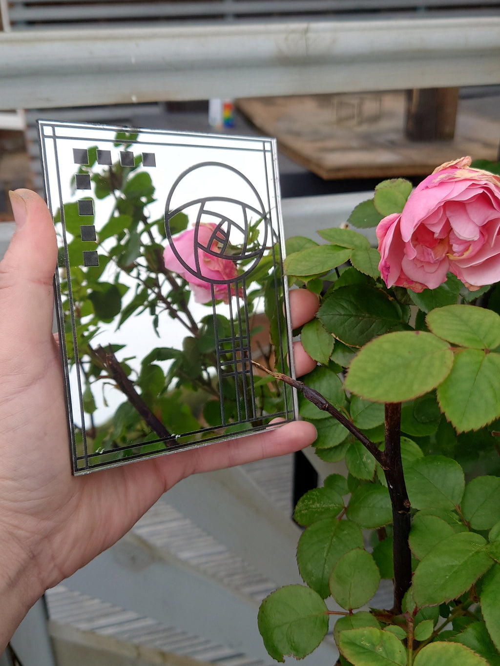 1/6 1:6 doll house art nouveau Mackintosh style "rose" mirror