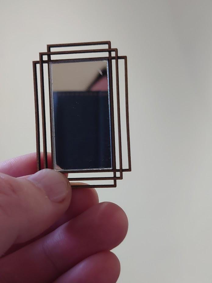 Art Deco Dollhouse Mirror, 1/12 Scale miniature
