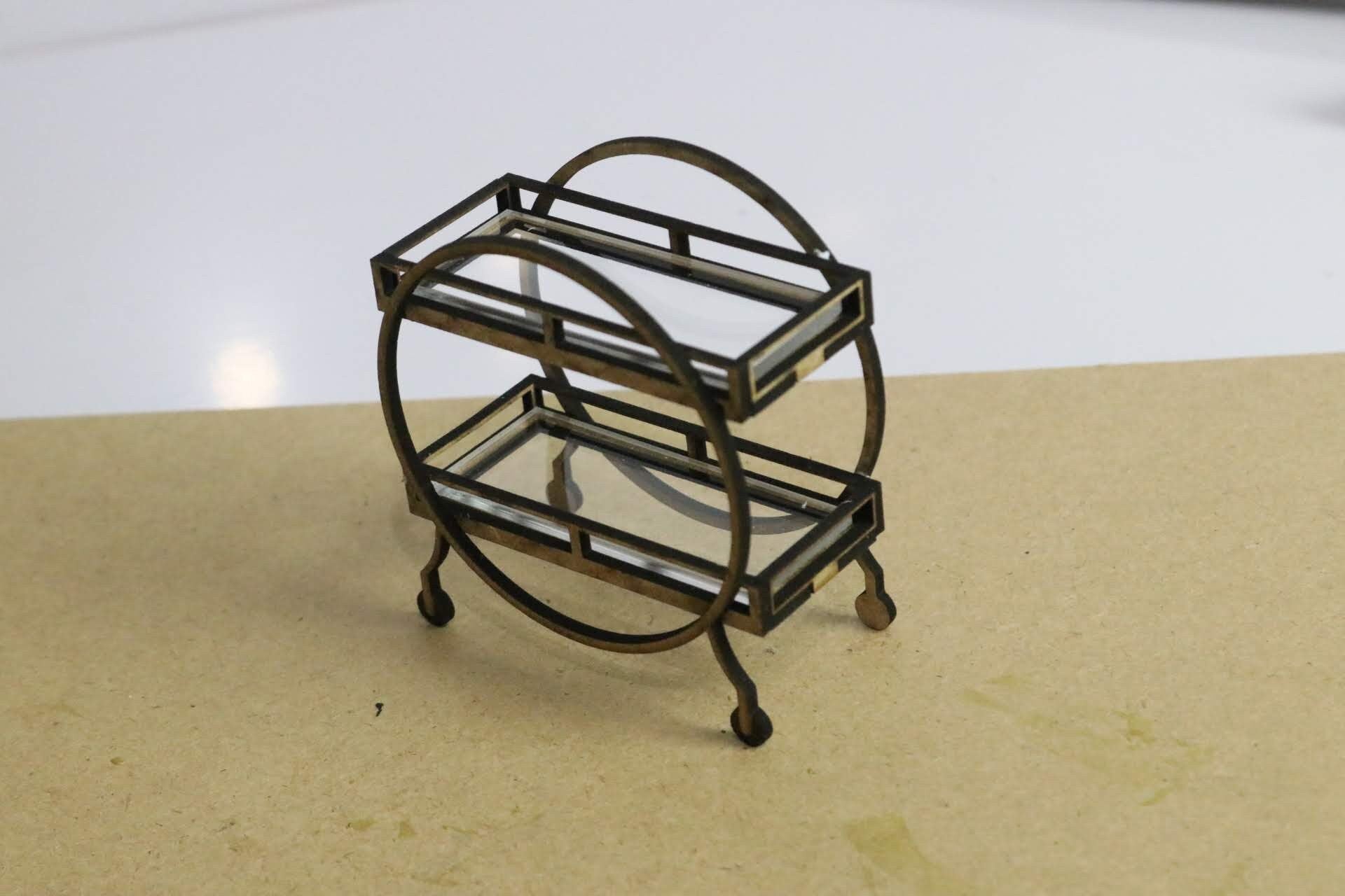 Dollhouse Art Deco Drinks Trolley Kit 1:12 Scale