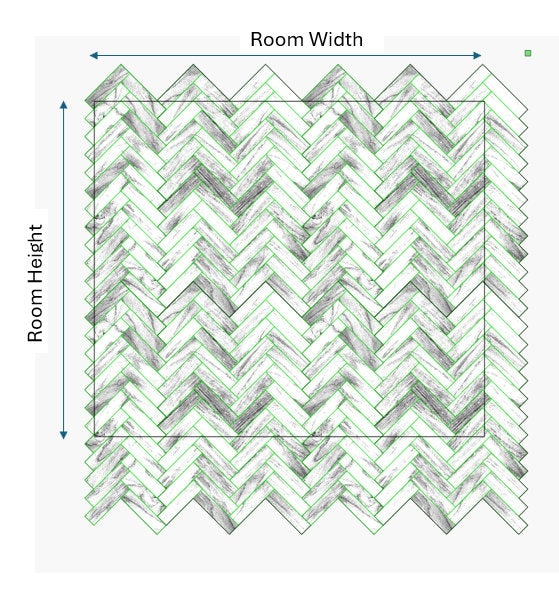 dolls house parquet wooden flooring herringbone tiles kit 1/12th scale