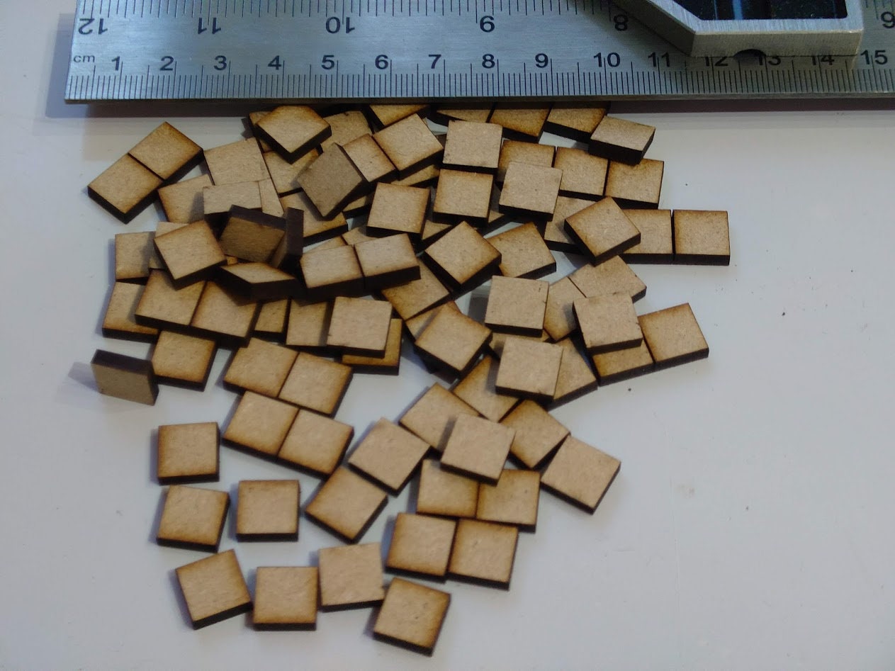 3mm laser cut MDF squares 1cmx1cm x 100 pieces